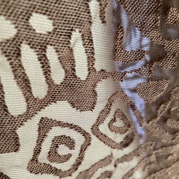 Sheer Brown Cutout Button Down Blouse 18W - Picture 4 of 5